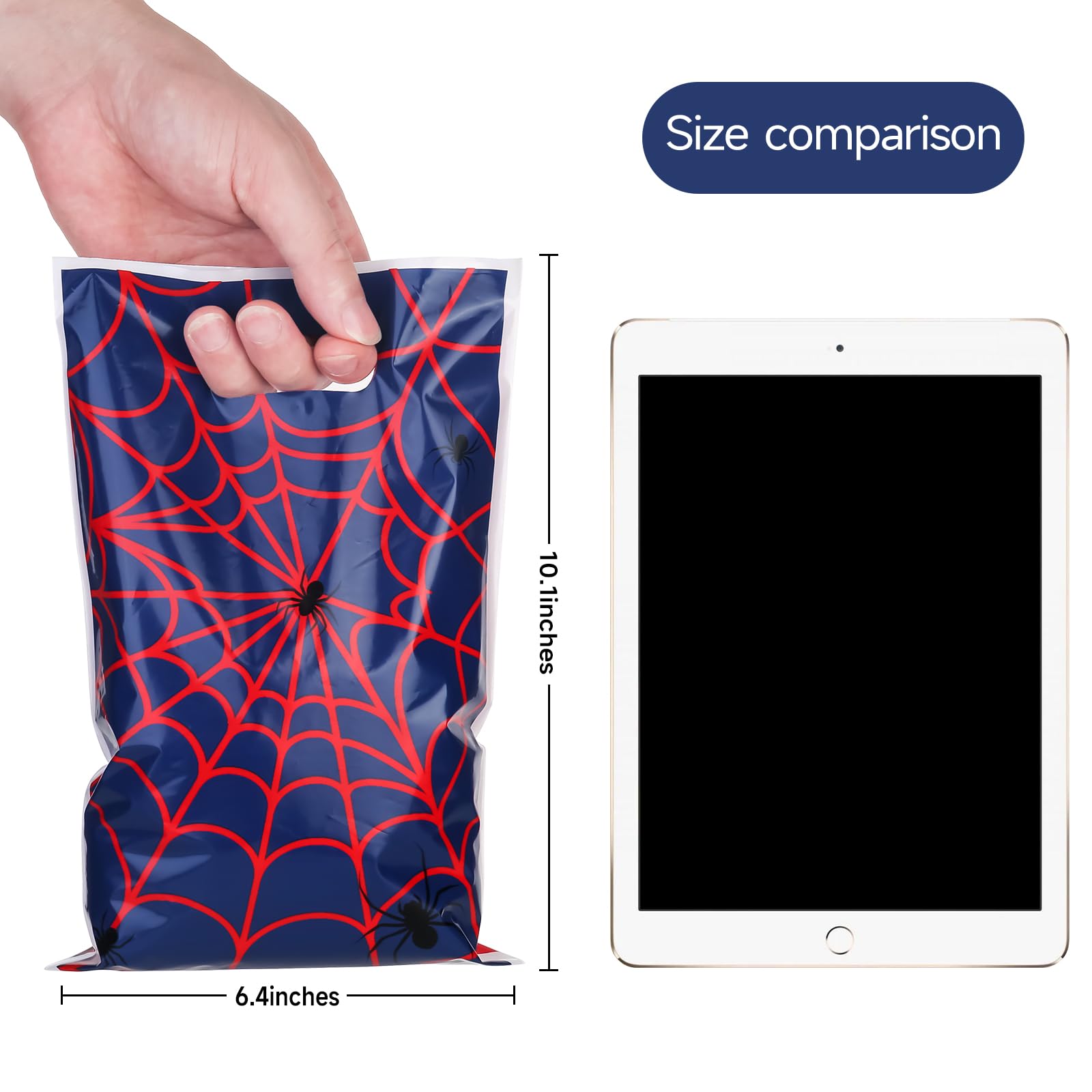 40pcs spider web design party bags with die-cut handles