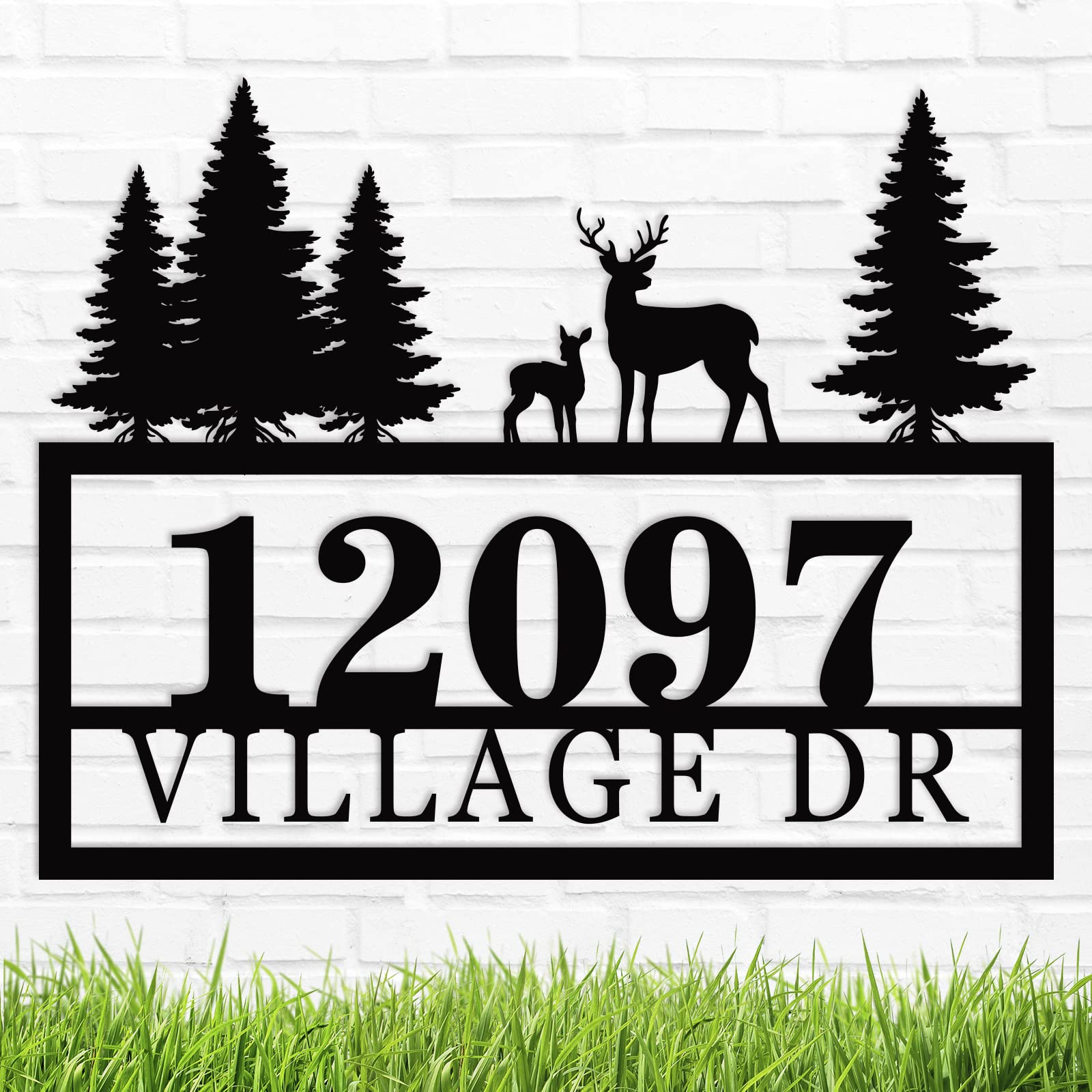 Address Numbers for Houses metal address sign outdoor mounting on wall