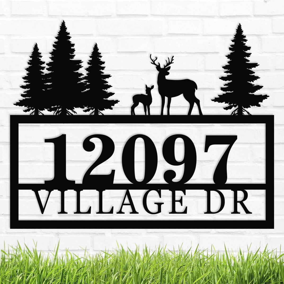 Address Numbers for Houses metal address sign outdoor mounting on wall