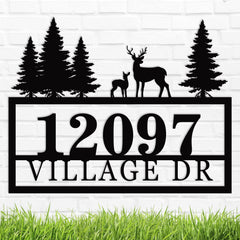 Address Numbers for Houses metal address sign outdoor mounting on wall
