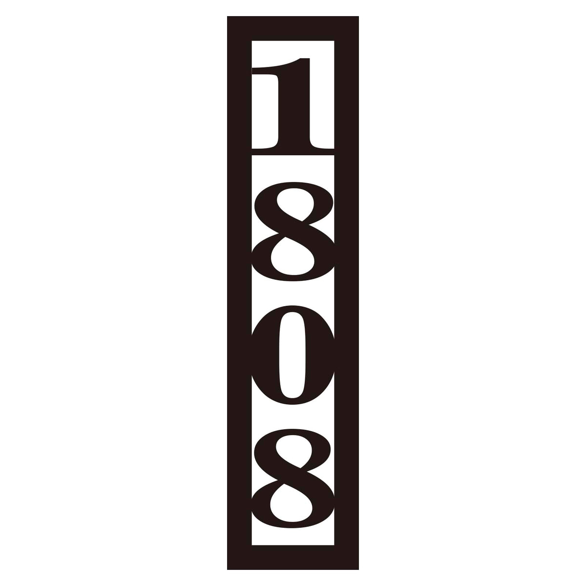 Address plaques outside vertical house numbers