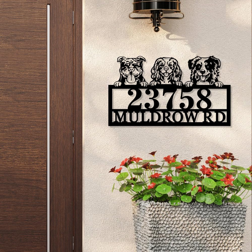 Durable metal address sign for home exterior