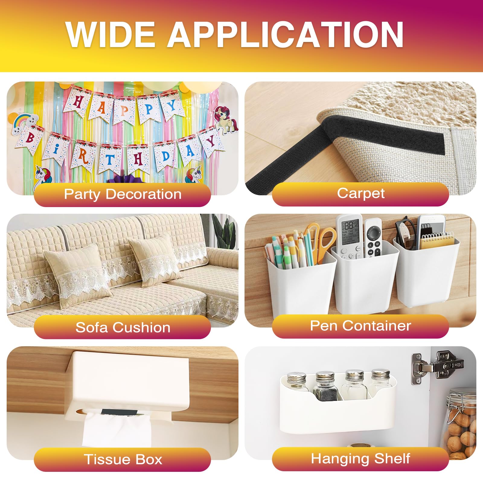 Decor and wall mounting tape for home office or car