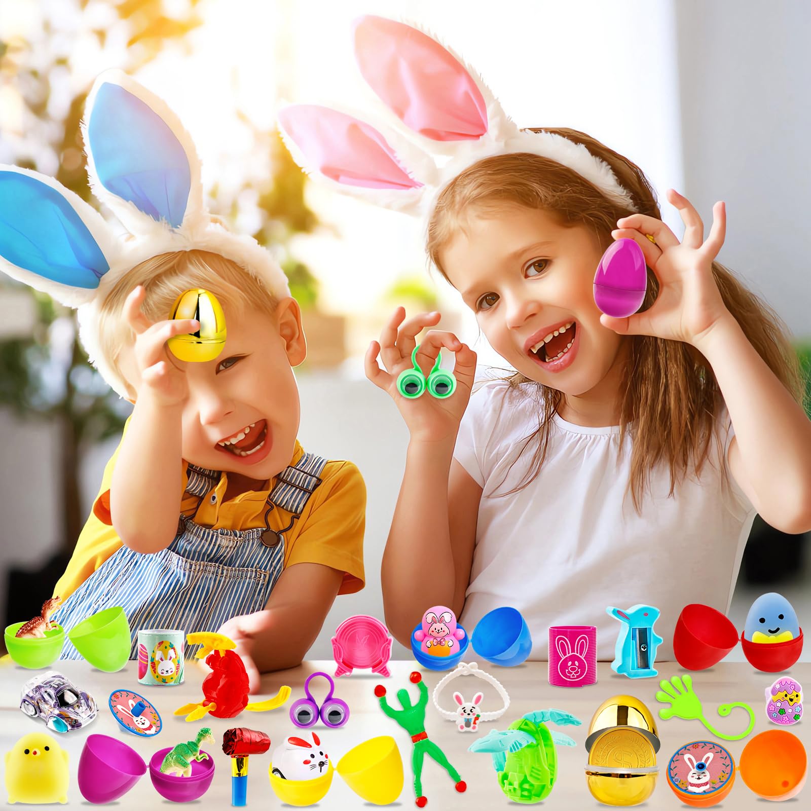 100 pack prefilled Easter eggs filled with toys