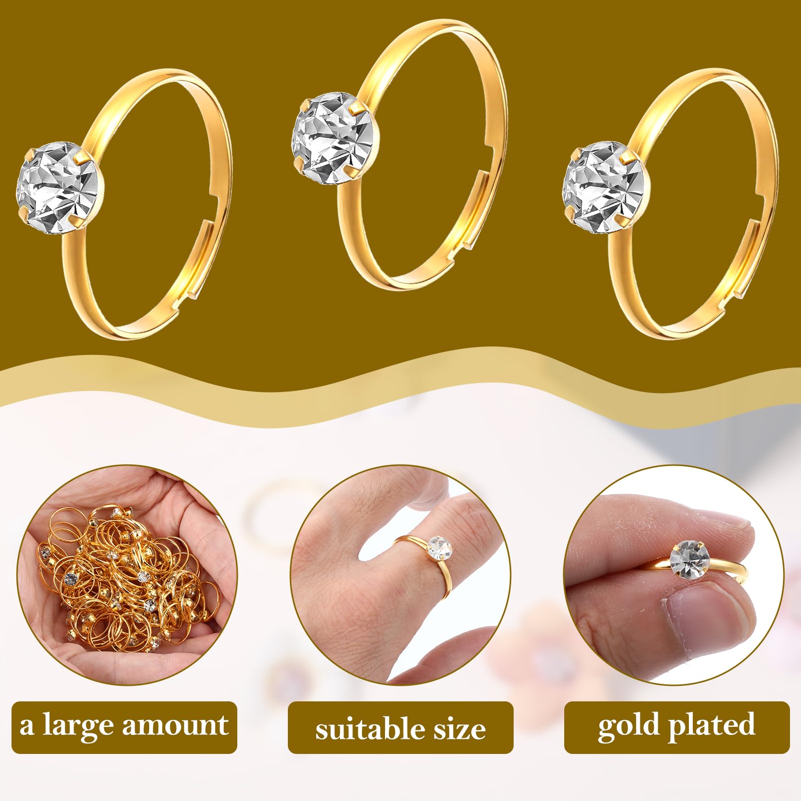 50 pack of fake wedding rings for table decorations