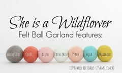 Adjustable handmade felt ball garland with 1 inch balls