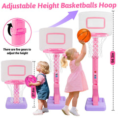 Height adjustable hoop 27.6 to 54.3 inches