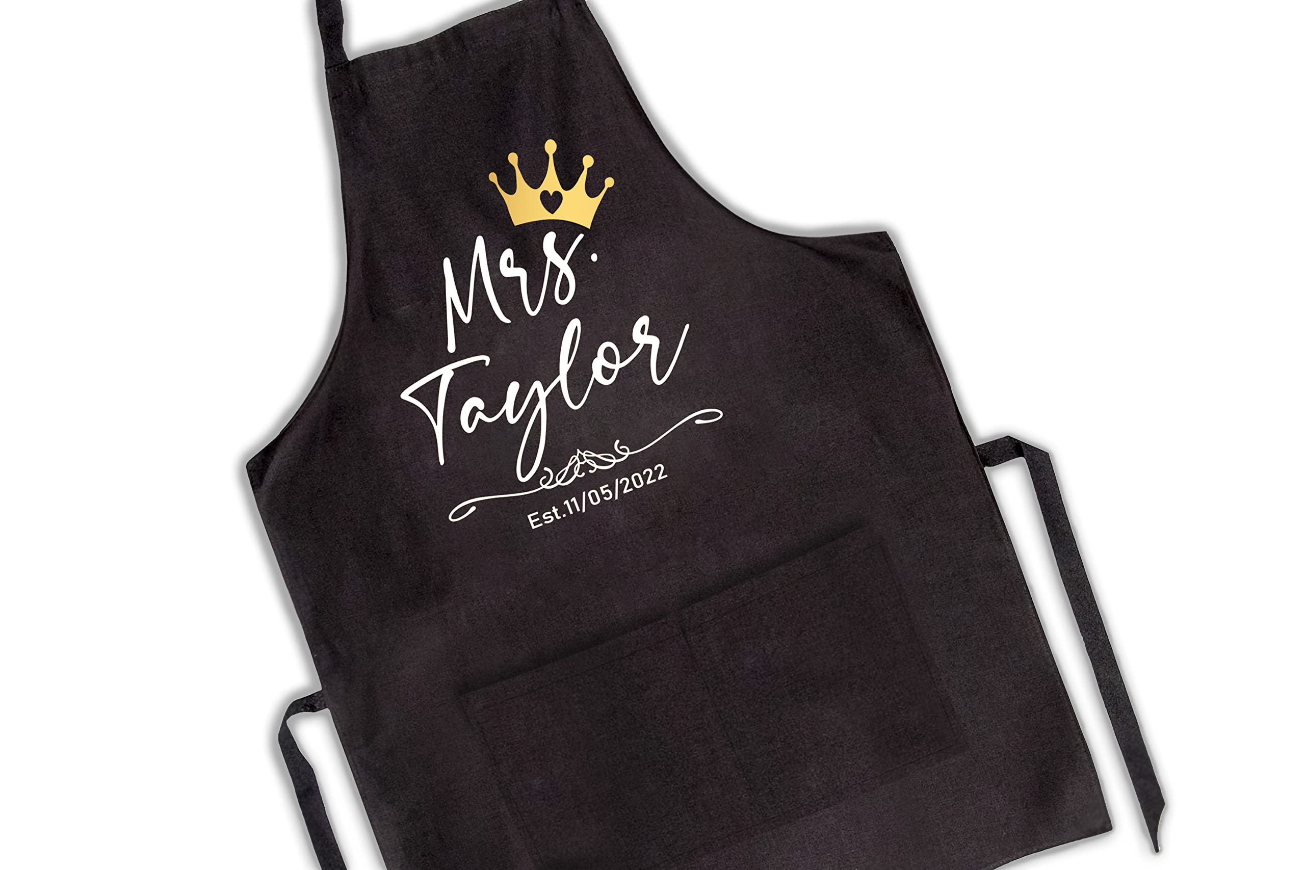 Polyester water resistant material of Mr. & Mrs Custom Name Aprons