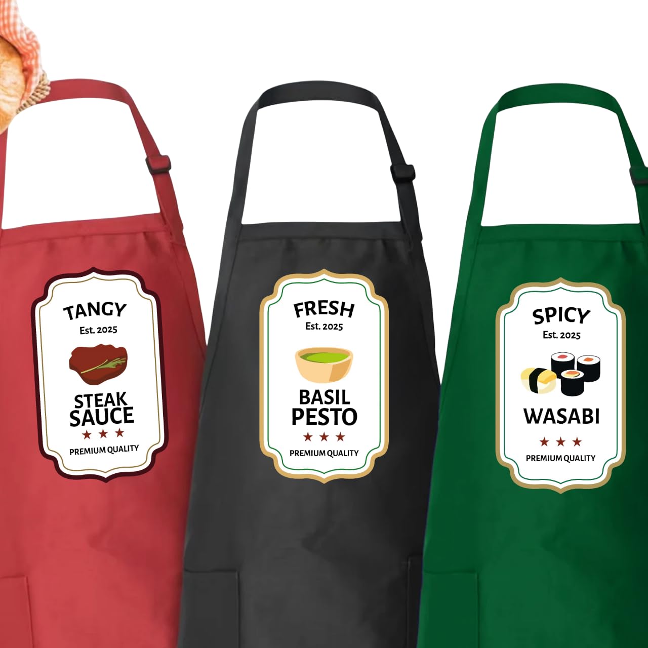 Adjustable neck strap on 7th Hill apron