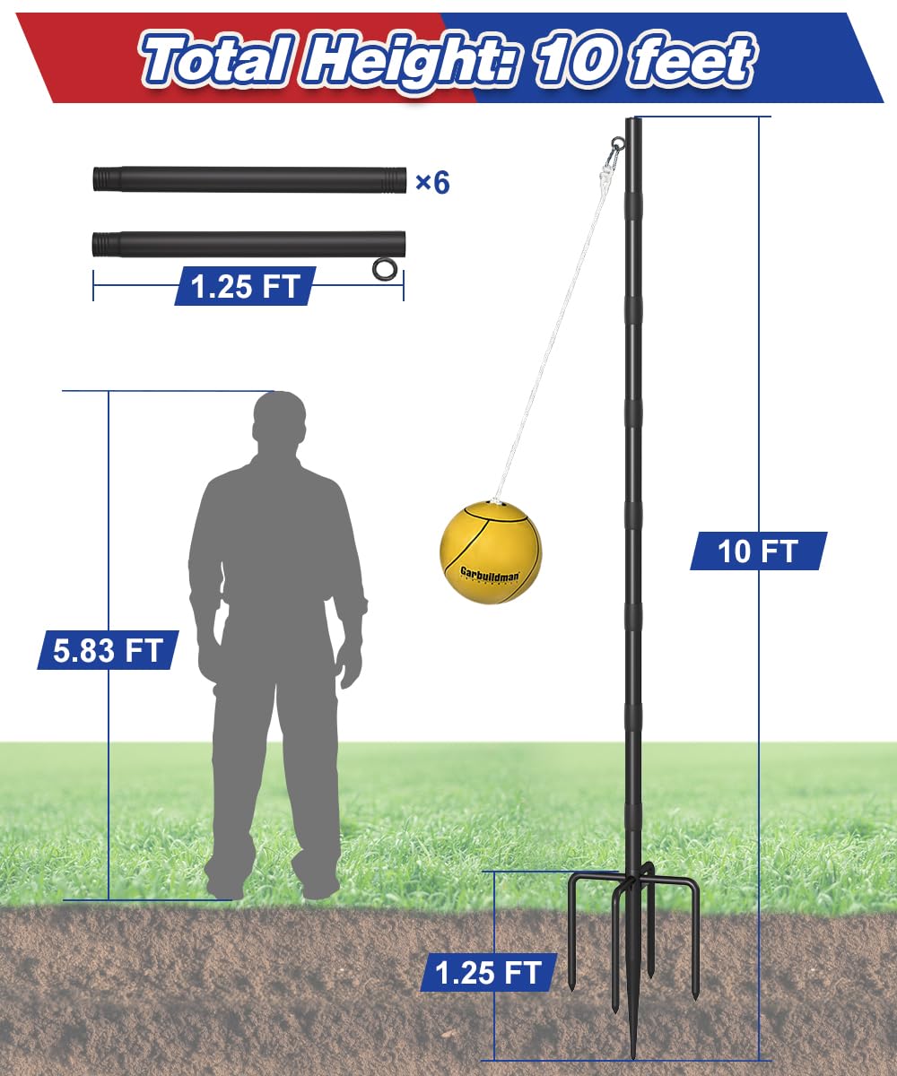 8-inch regulation tether ball with pump included