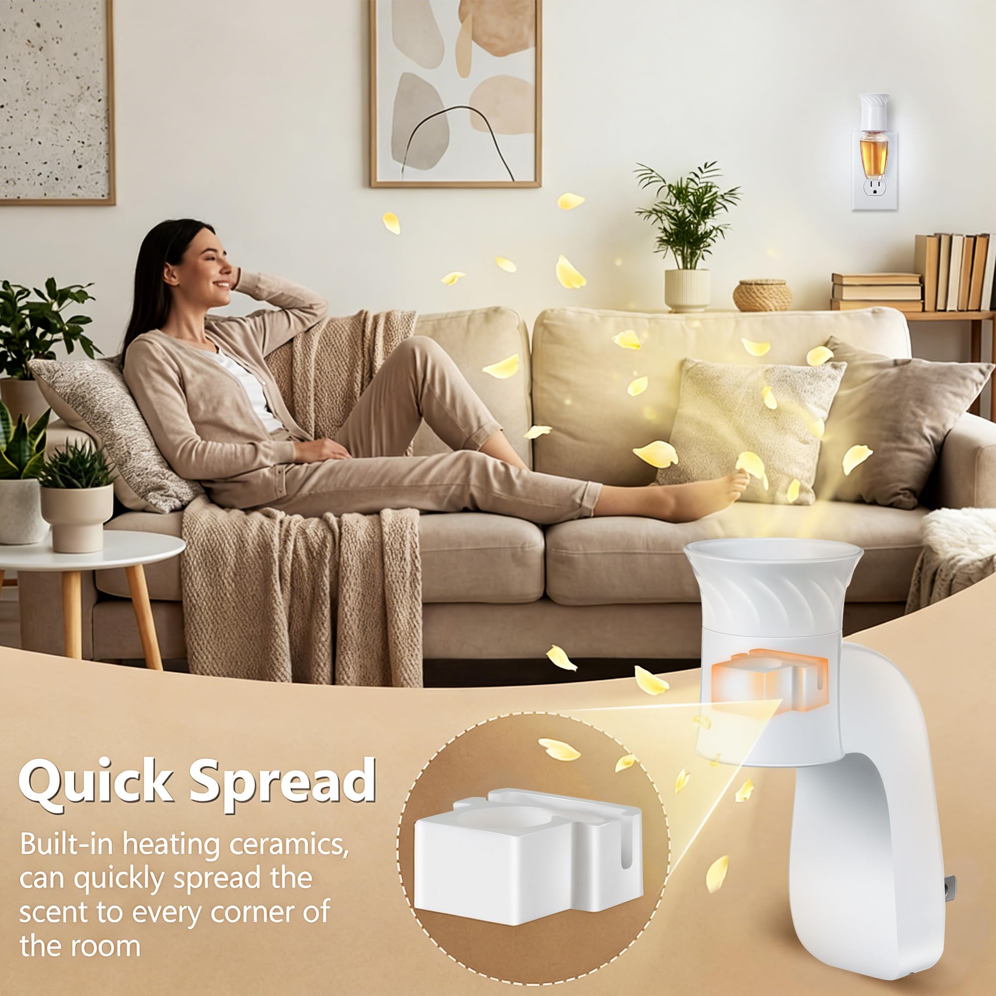 Fragrance plug with adjustable scent control top image