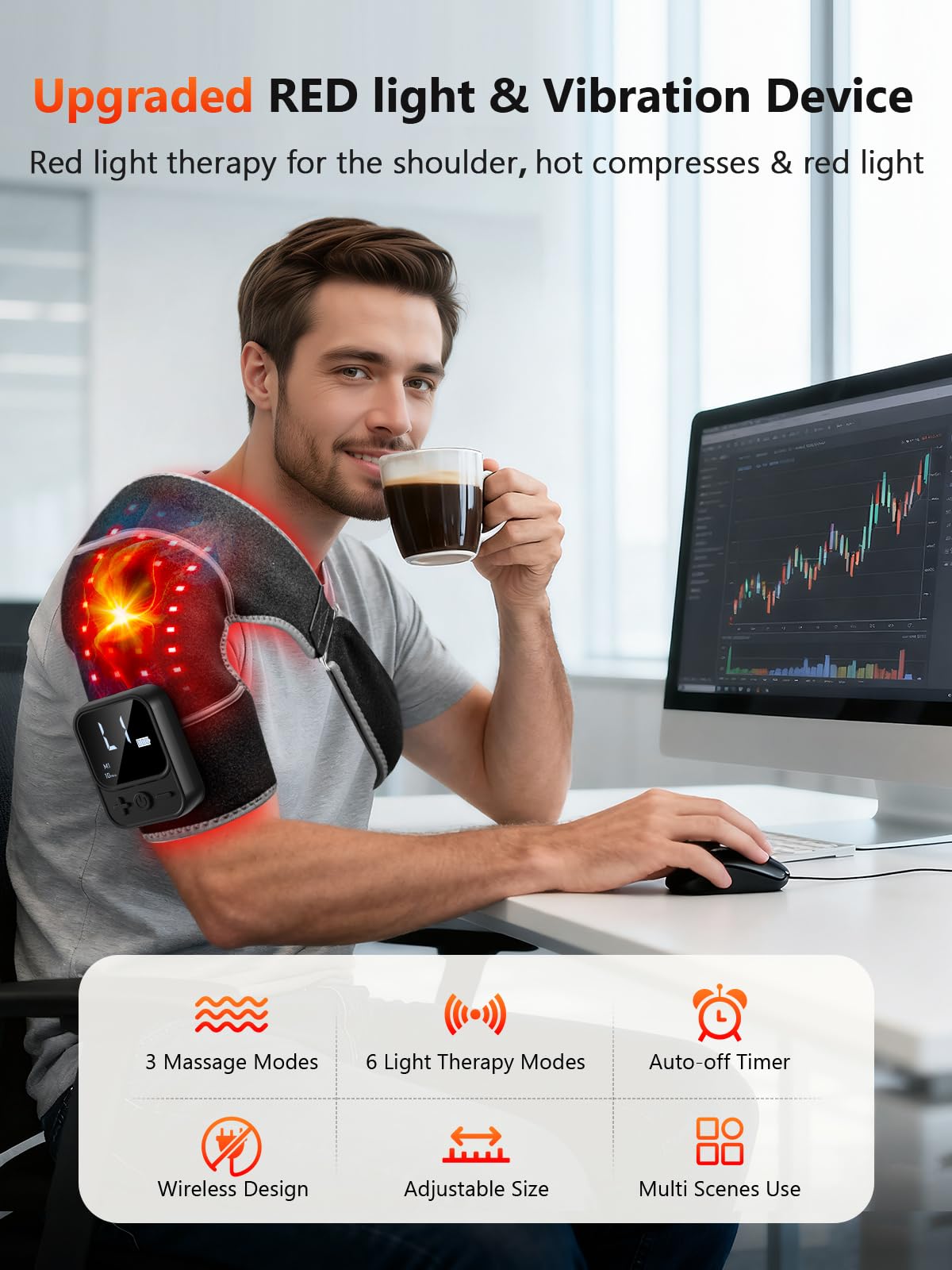 LCD touch control panel on shoulder wrap