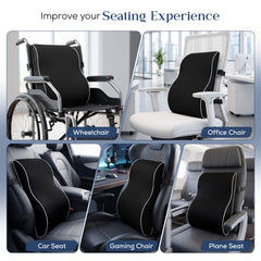 Universal fit lumbar pillow for office chair car seat or couch