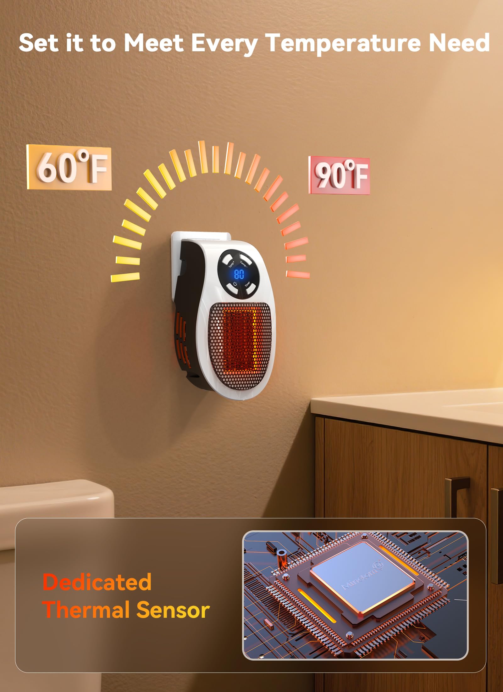 thermostat adjustable 60f to 90f