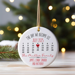 Adoption date and names customization for adoptive family ornament