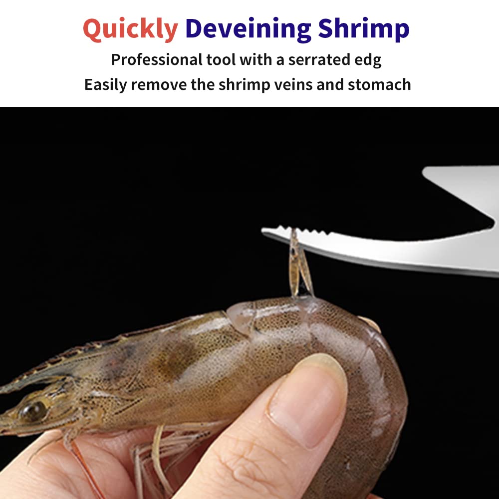 Stainless steel shrimp deveiner tool by ADORAMBLING