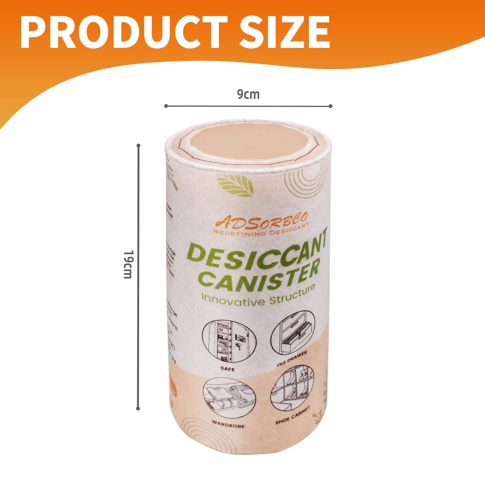 Rechargeable moisture absorber with guide text