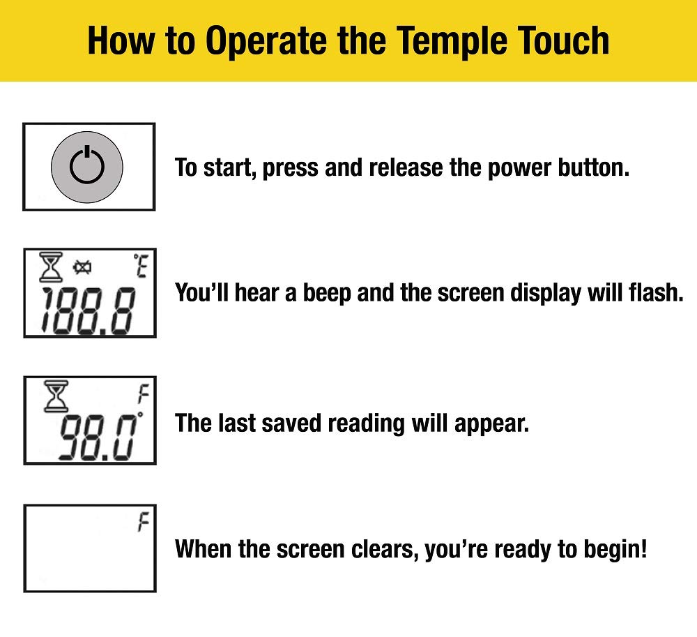 Adtemp 427 temple touch thermometer with audible tone and memory