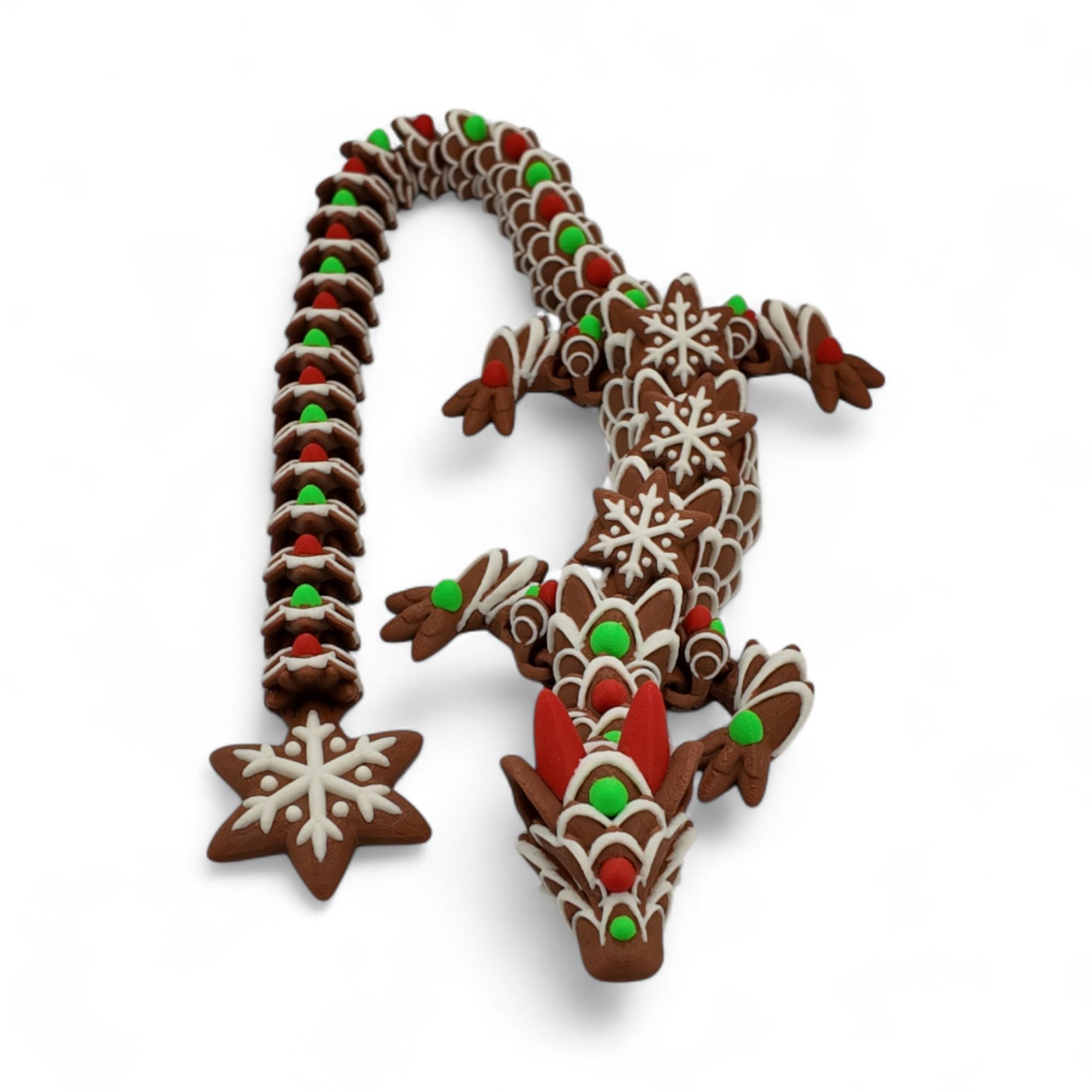 Seasonal decor dragon displayed on mantel