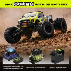 RC truck with independent receiver and brushless motor