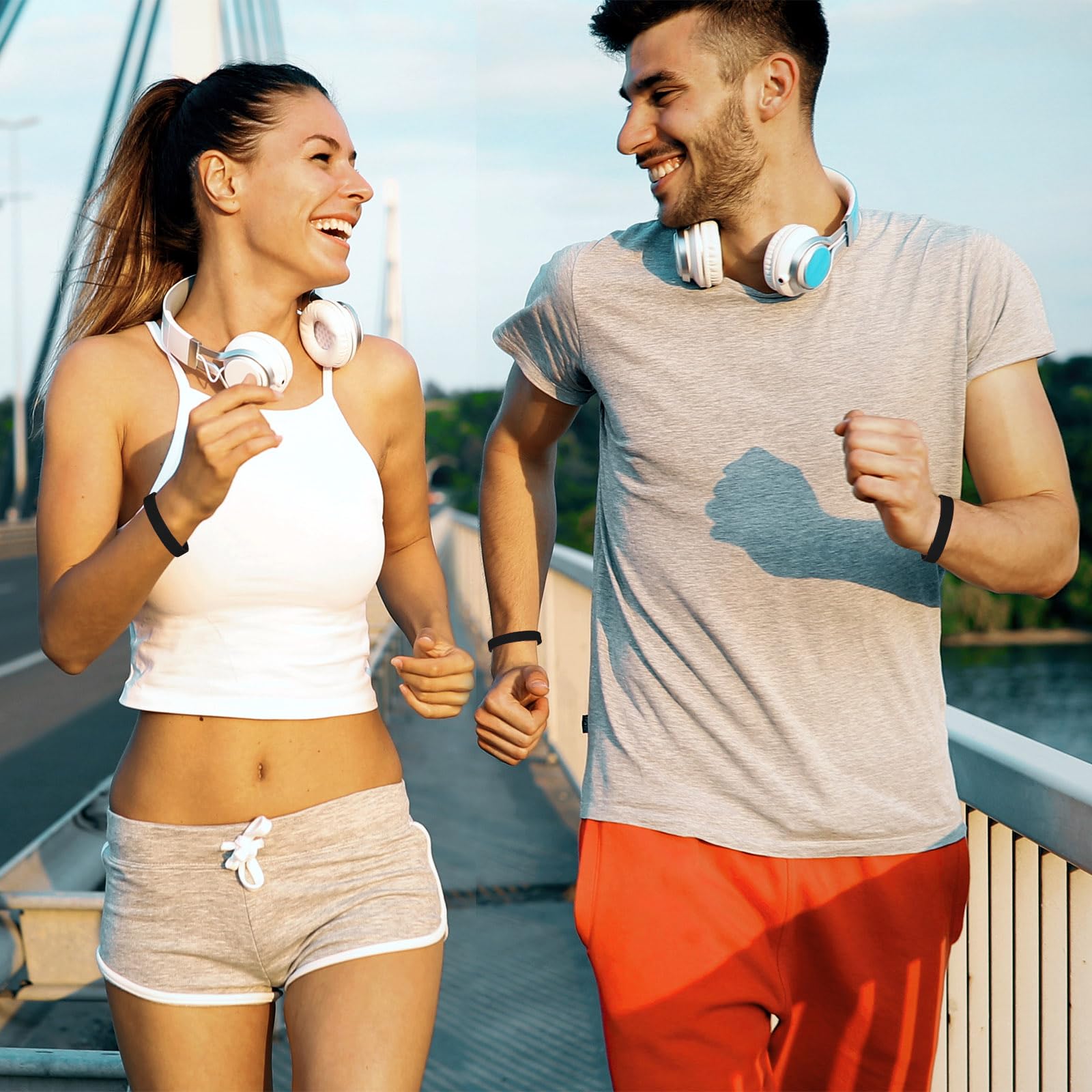 Adults and teens wearing Morcheiong silicone bracelets image