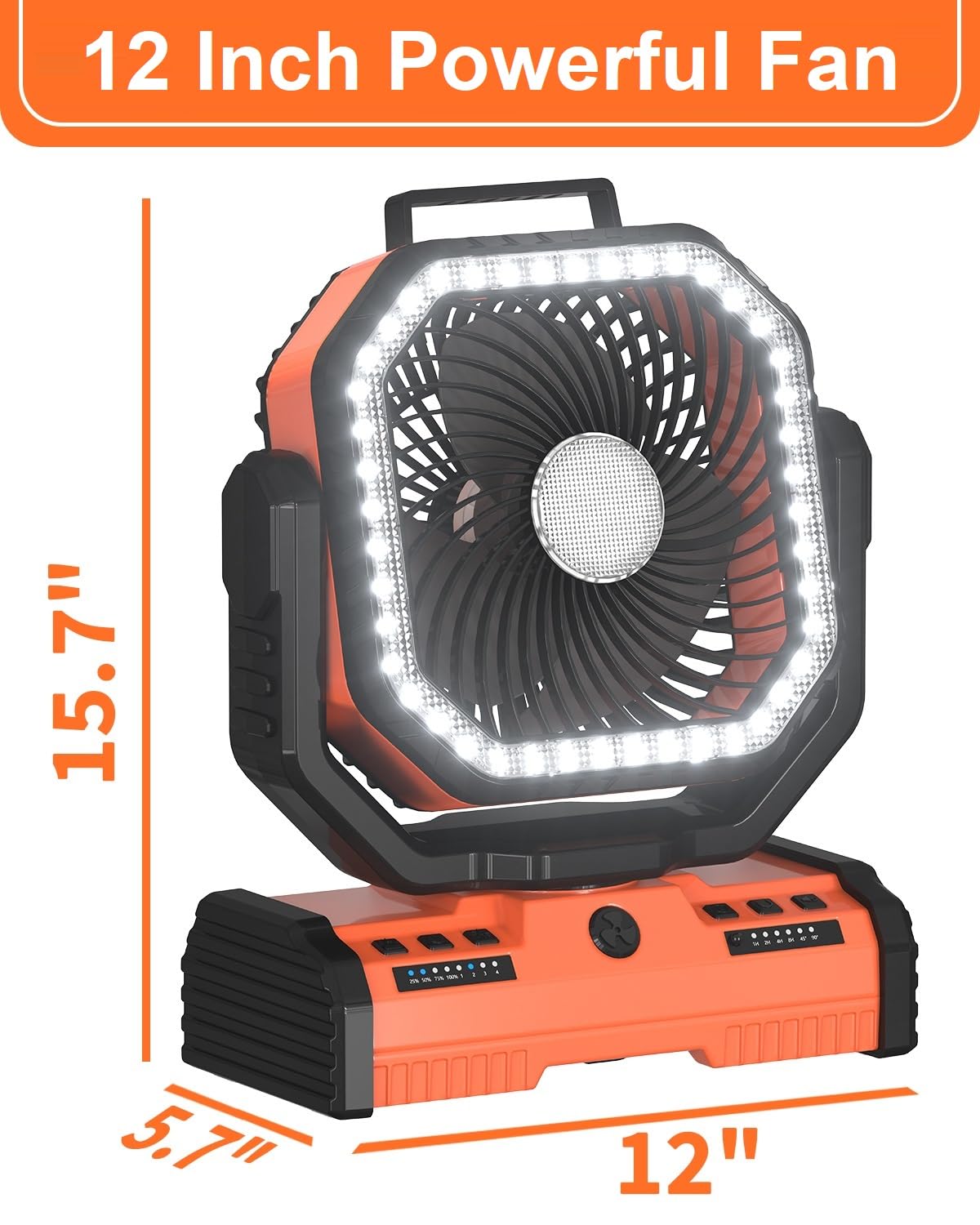 ADUST camping fan 4 wind speeds and 3 brightness levels