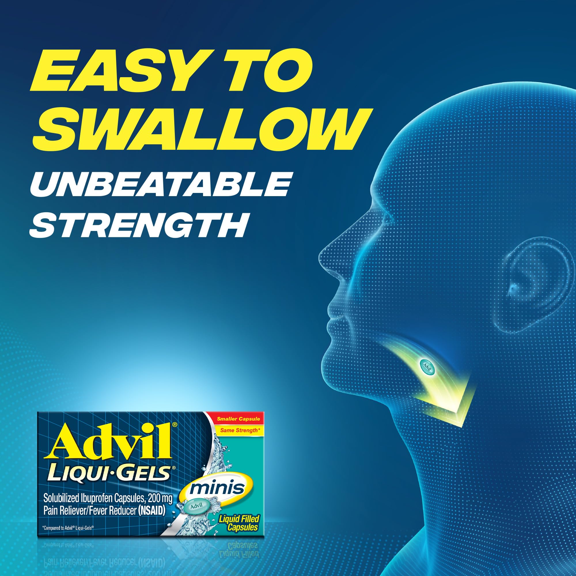 Advil Liqui-Gels minis helps headaches and backaches