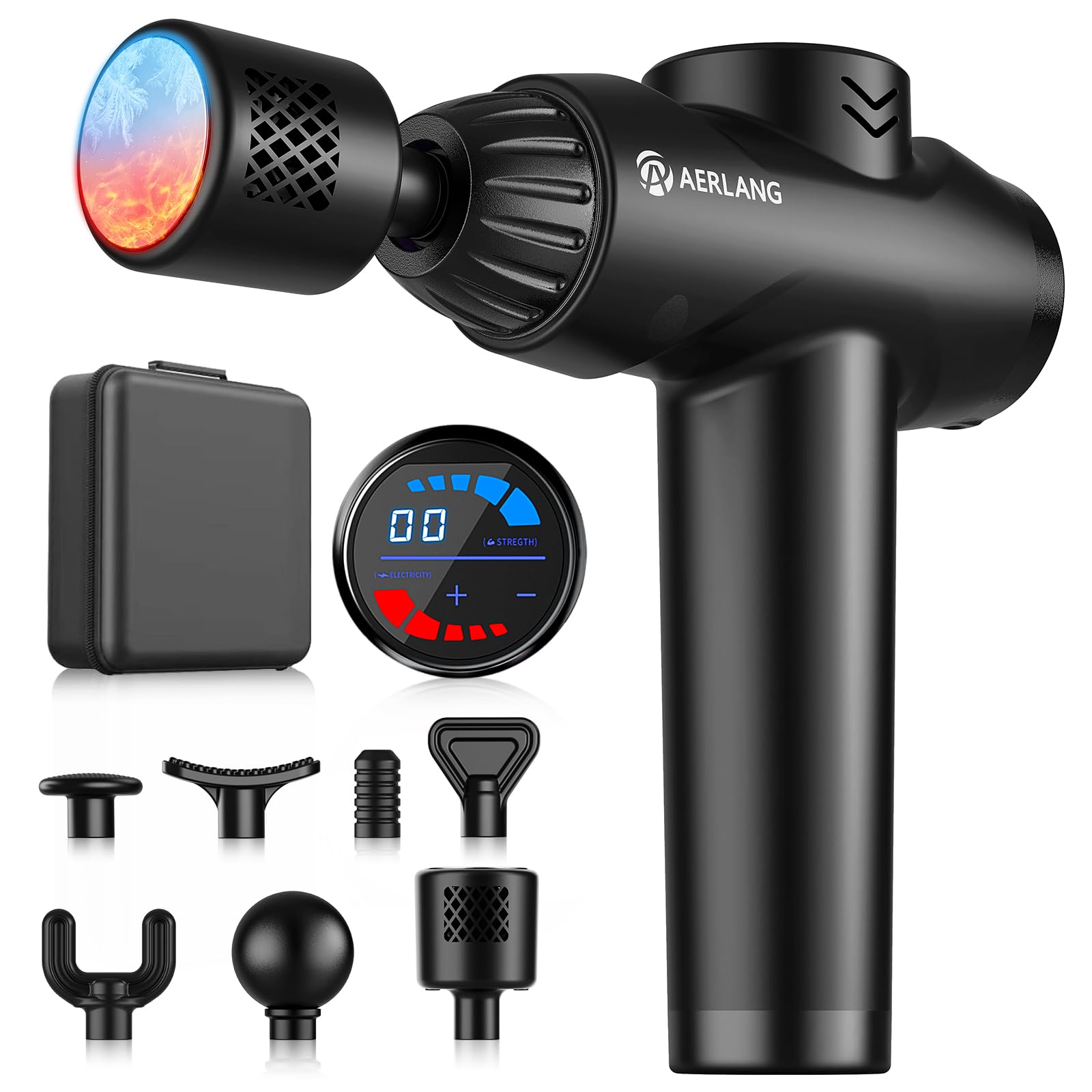 AERLANG Massage Gun with on-screen pressure display