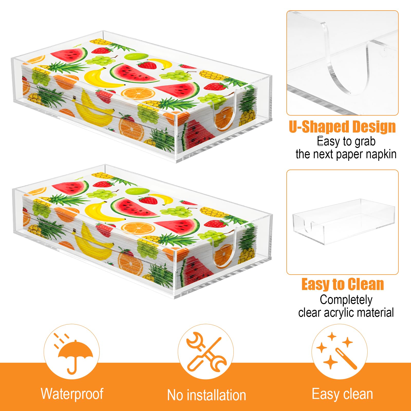 U shaped side opening napkin holder Afcabakila 2PCS