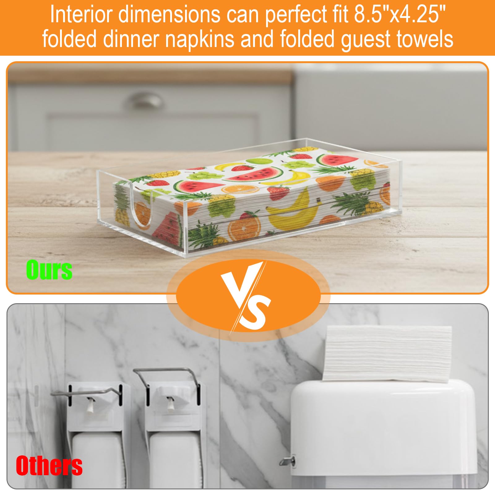 Acrylic napkin storage box set Afcabakila 2 piece