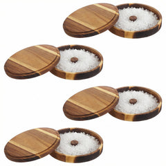 Afcabakila Margarita Salt Rimmer Set with four acacia wood trays and lids