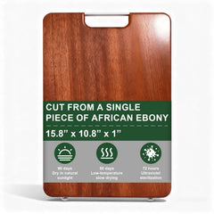 Solid one-piece African Ebony Wood Cutting Board
