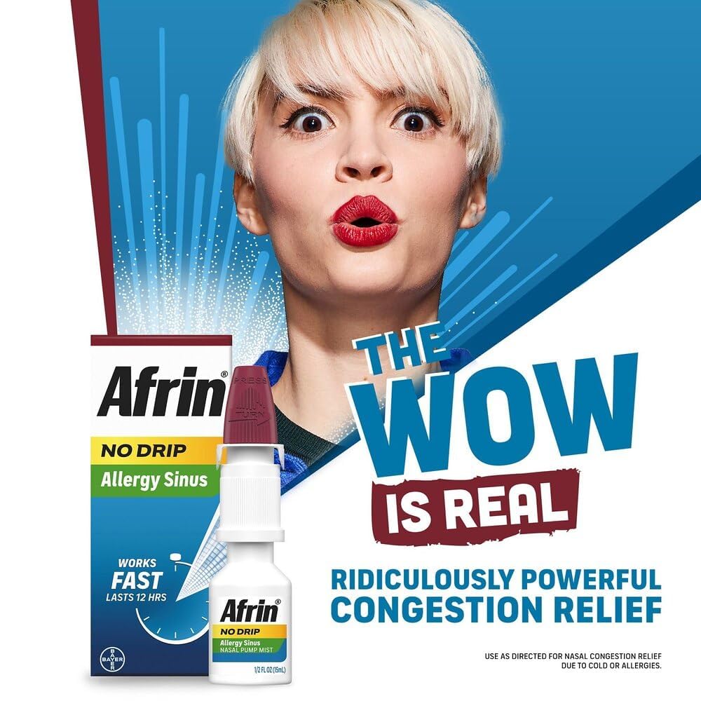 Afrin Menthol Nasal Spray bottle for cooling relief