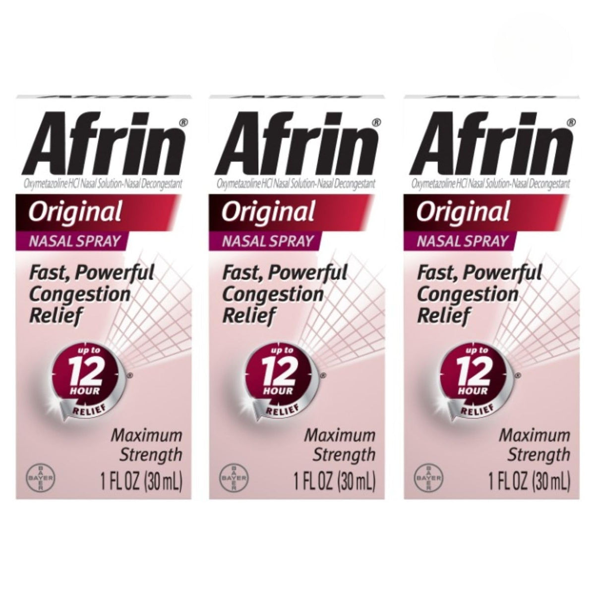 Afrin Original Maximum Strength 12 Hour Nasal Spray Pack of 3 bottle