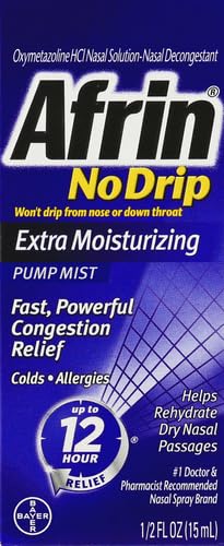 Afrin No Drip 12Hour nasal congestion relief spray bottle