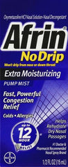 Afrin No Drip 12Hour nasal congestion relief spray bottle