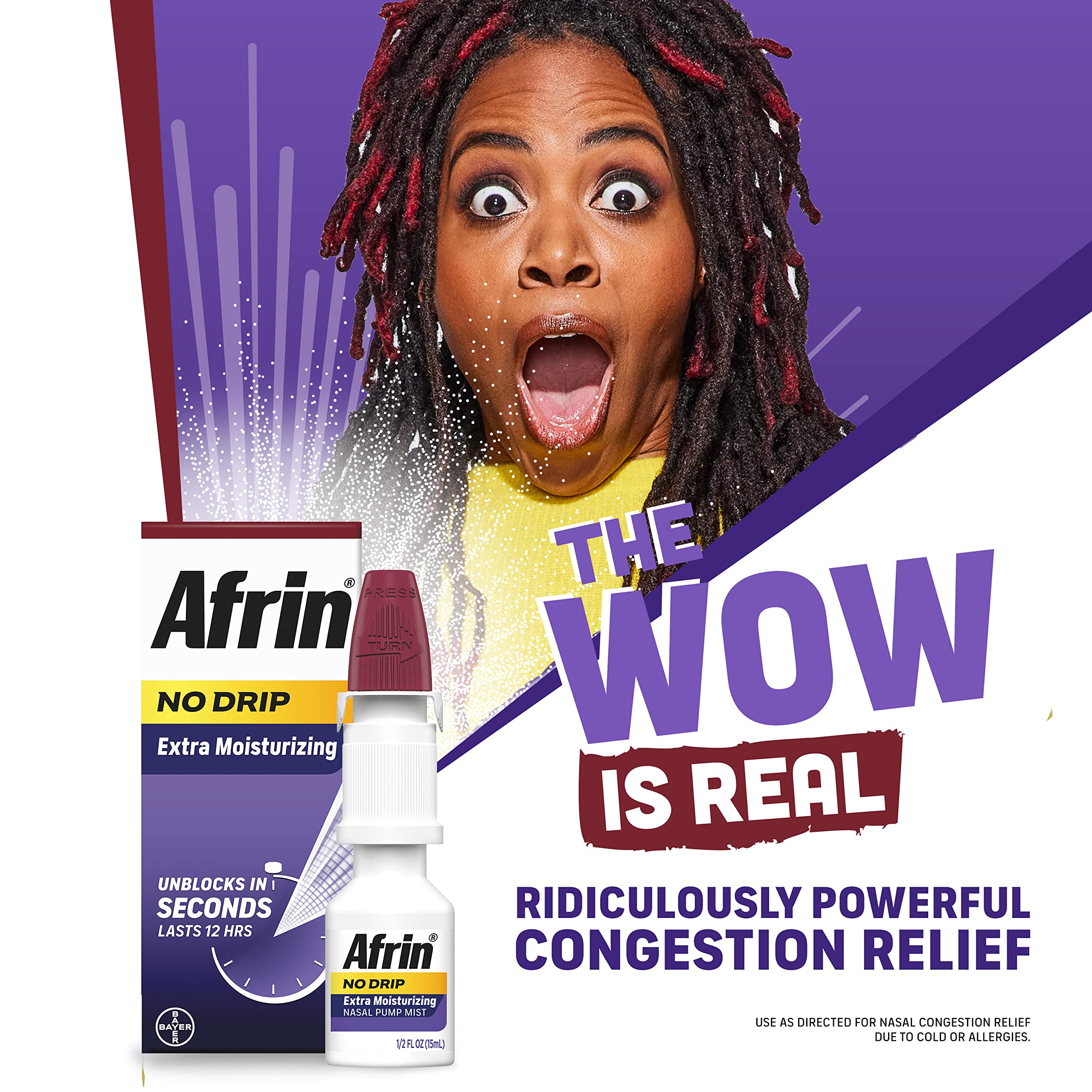 Afrin sinus congestion relief spray label