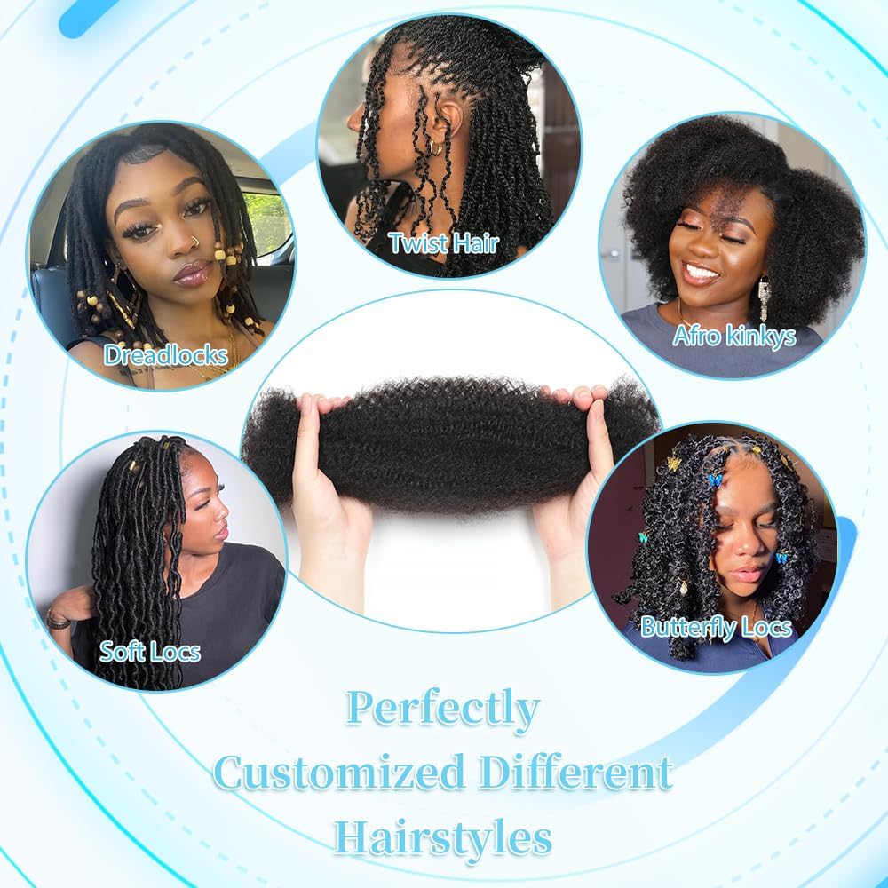 Women and men wearing Afro Kinky Bulk Hair