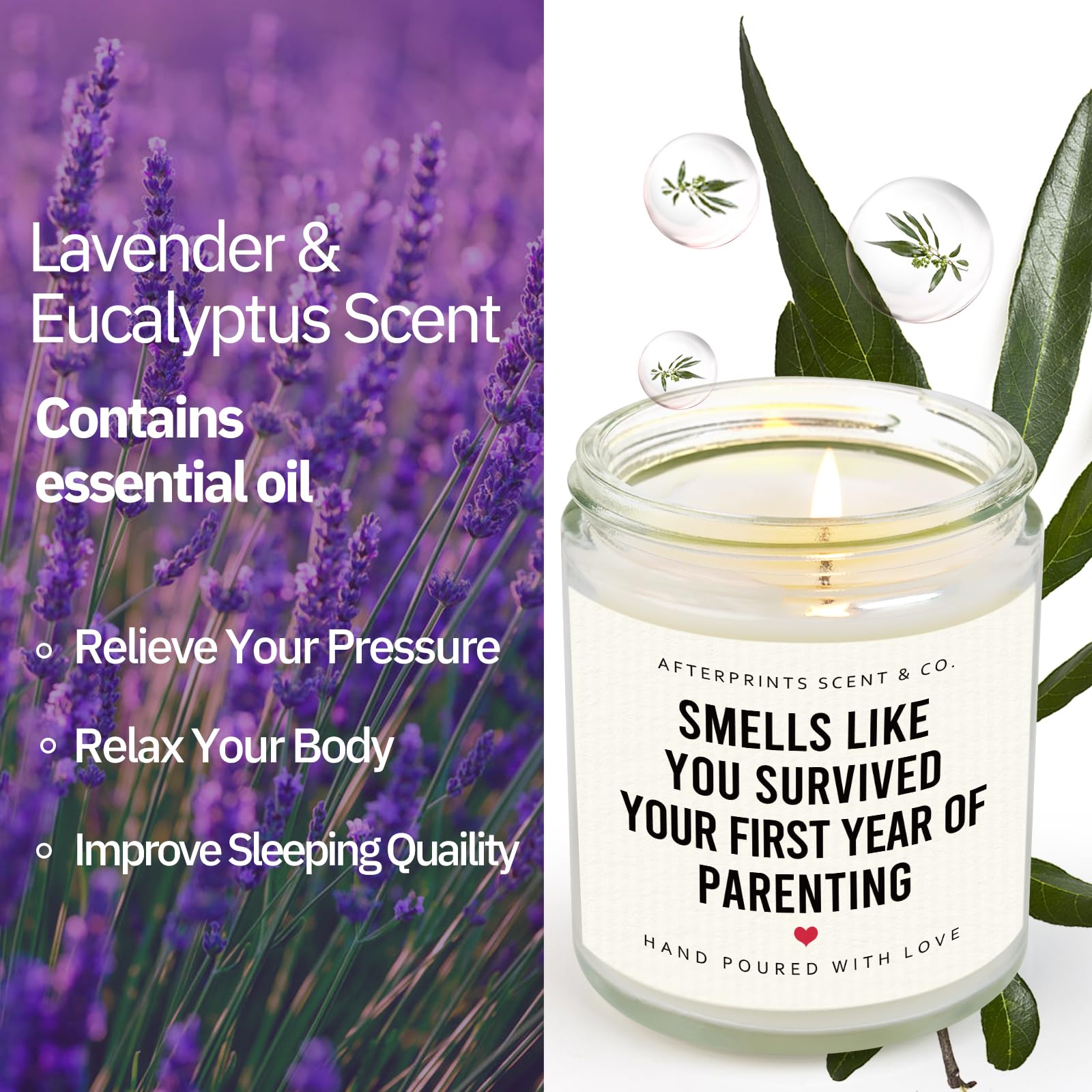 Afterprints candle lavender scent 7oz single wick