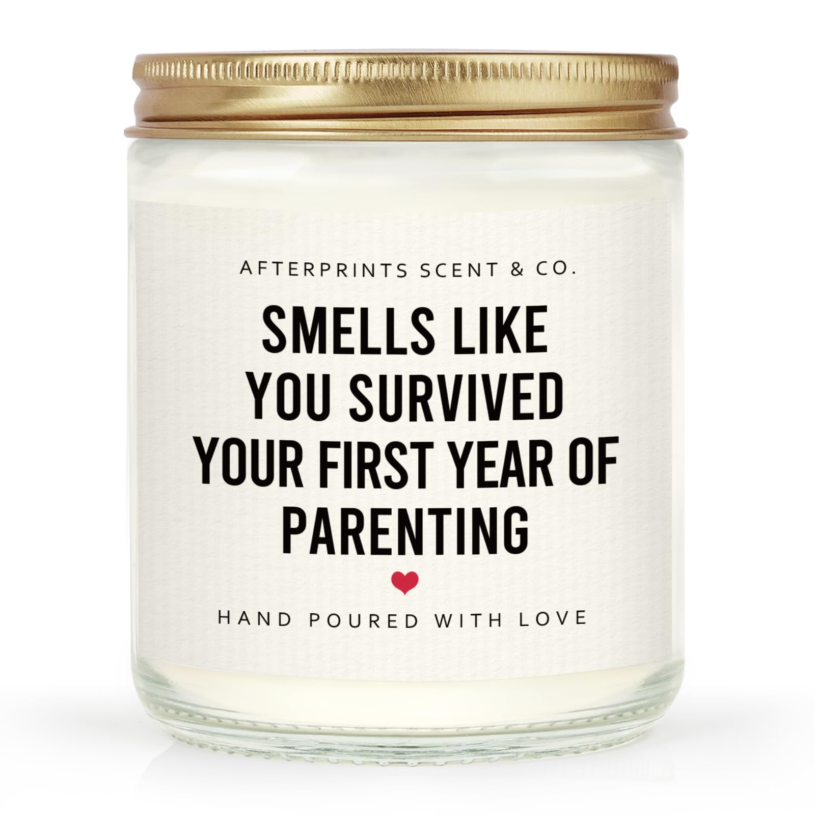 Afterprints candle for new parents couples in glass jar