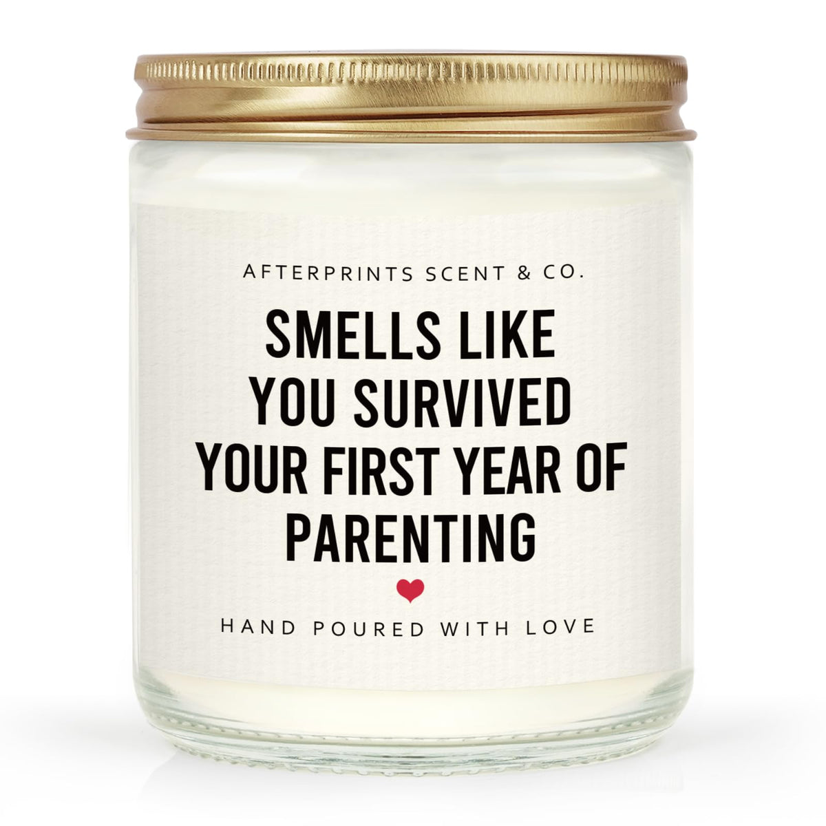 Afterprints candle for new parents couples in glass jar
