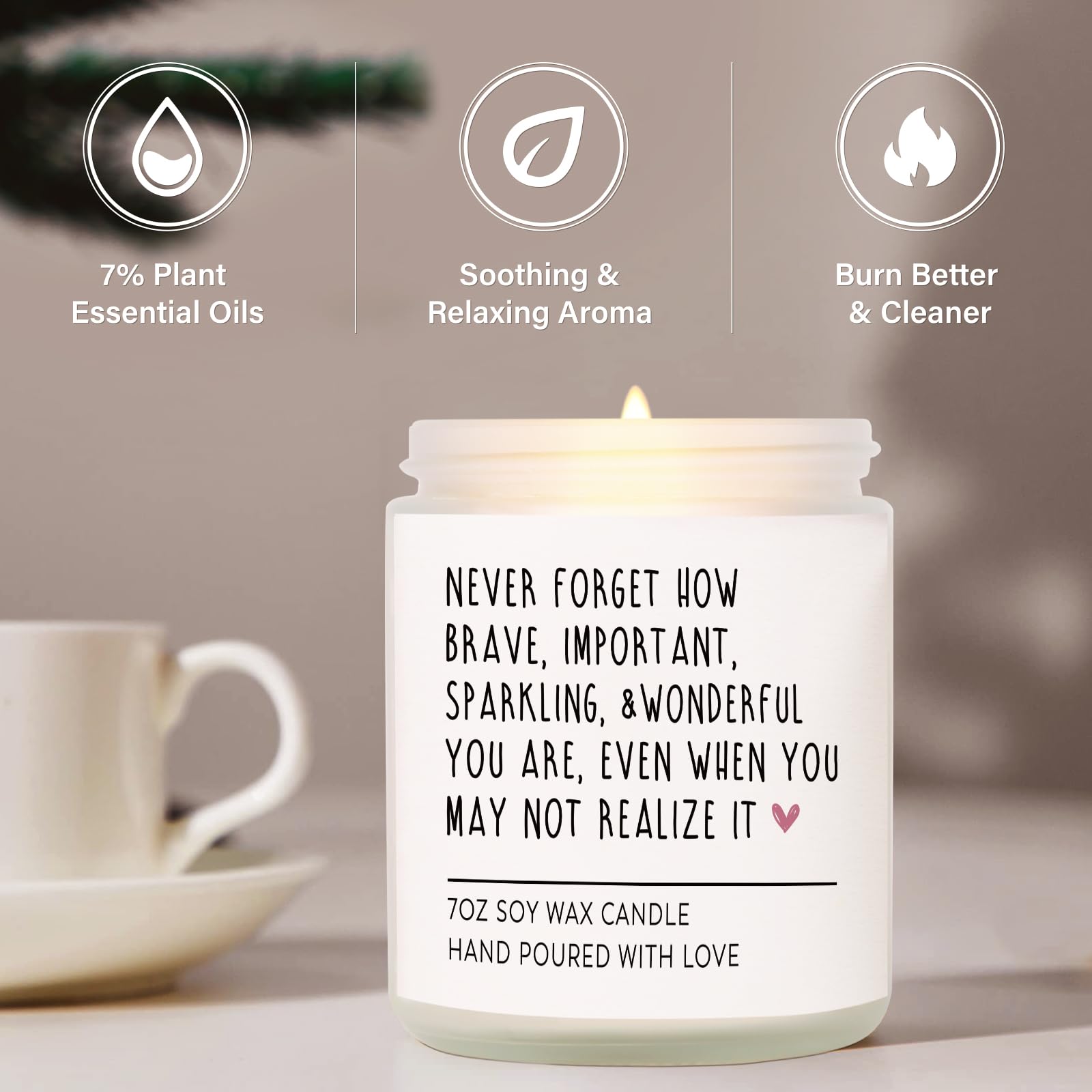 Eco friendly candle with cotton wick 35 hour burn Afterprints