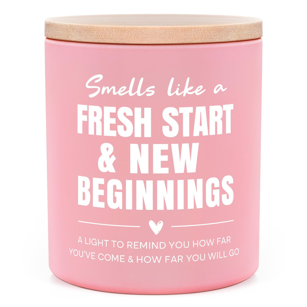 Afterprints New Beginnings scented candle 10oz pink glass jar