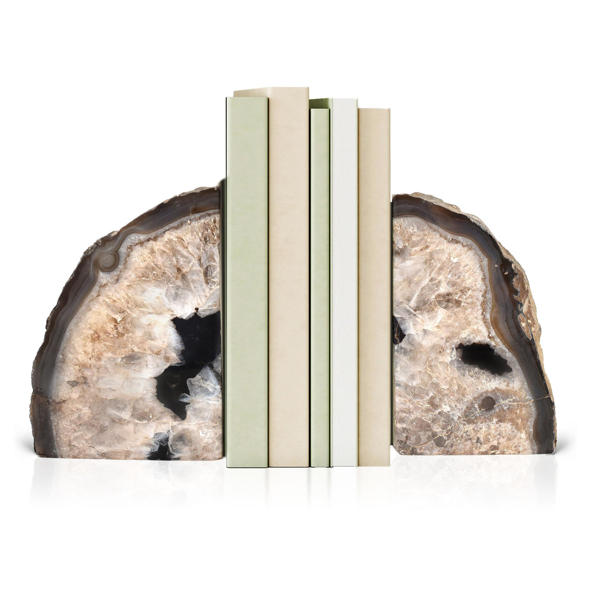 Agate bookends handcrafted from Brazilian stone