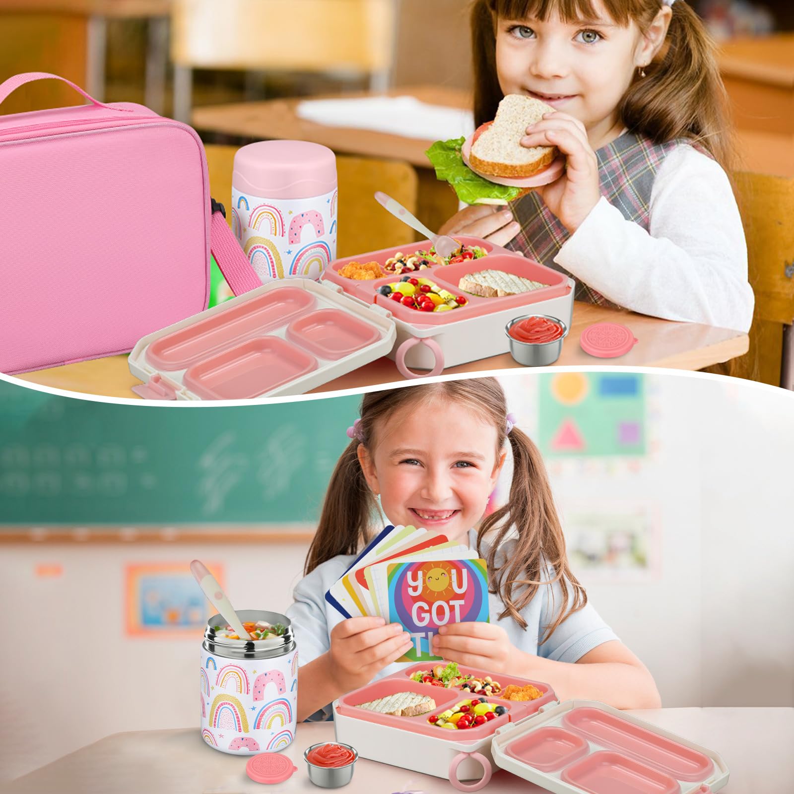 age 3+ bento lunch box set for school use