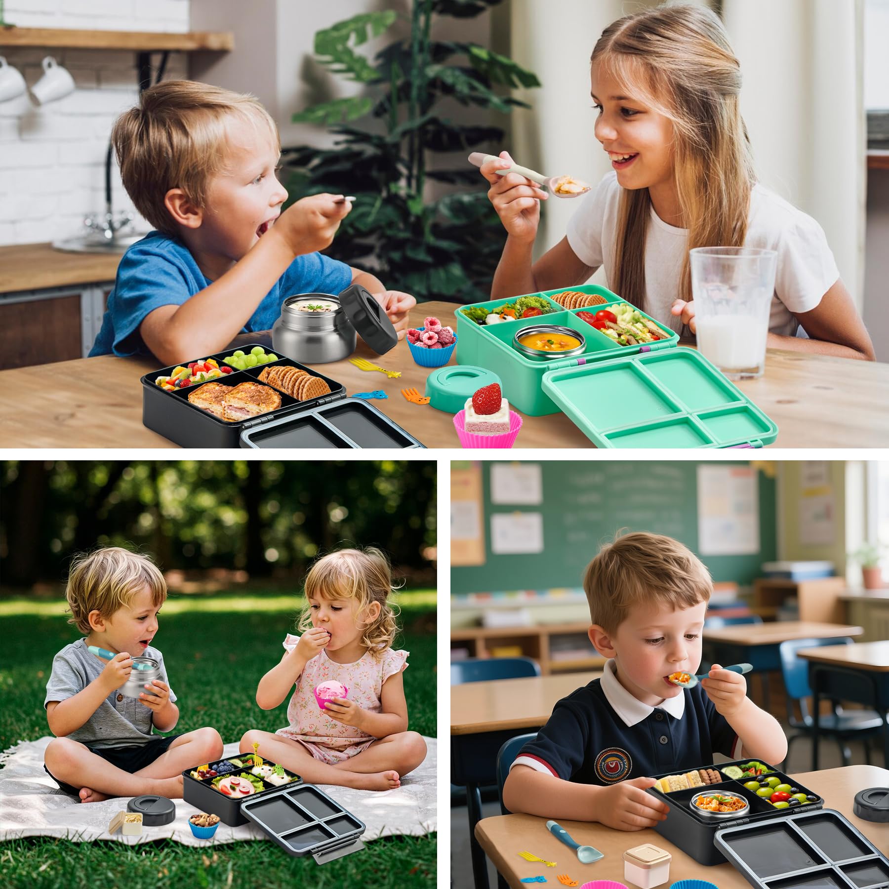 Age 3 years and over approved lunch box set for kids