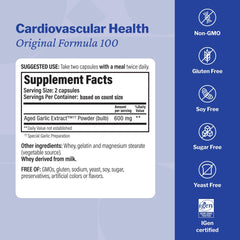 Odorless garlic extract capsules for cardiovascular health