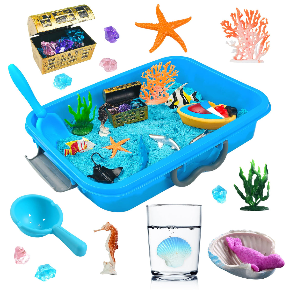 AGENTLAN Ocean Sensory Bin product image with sensory sand