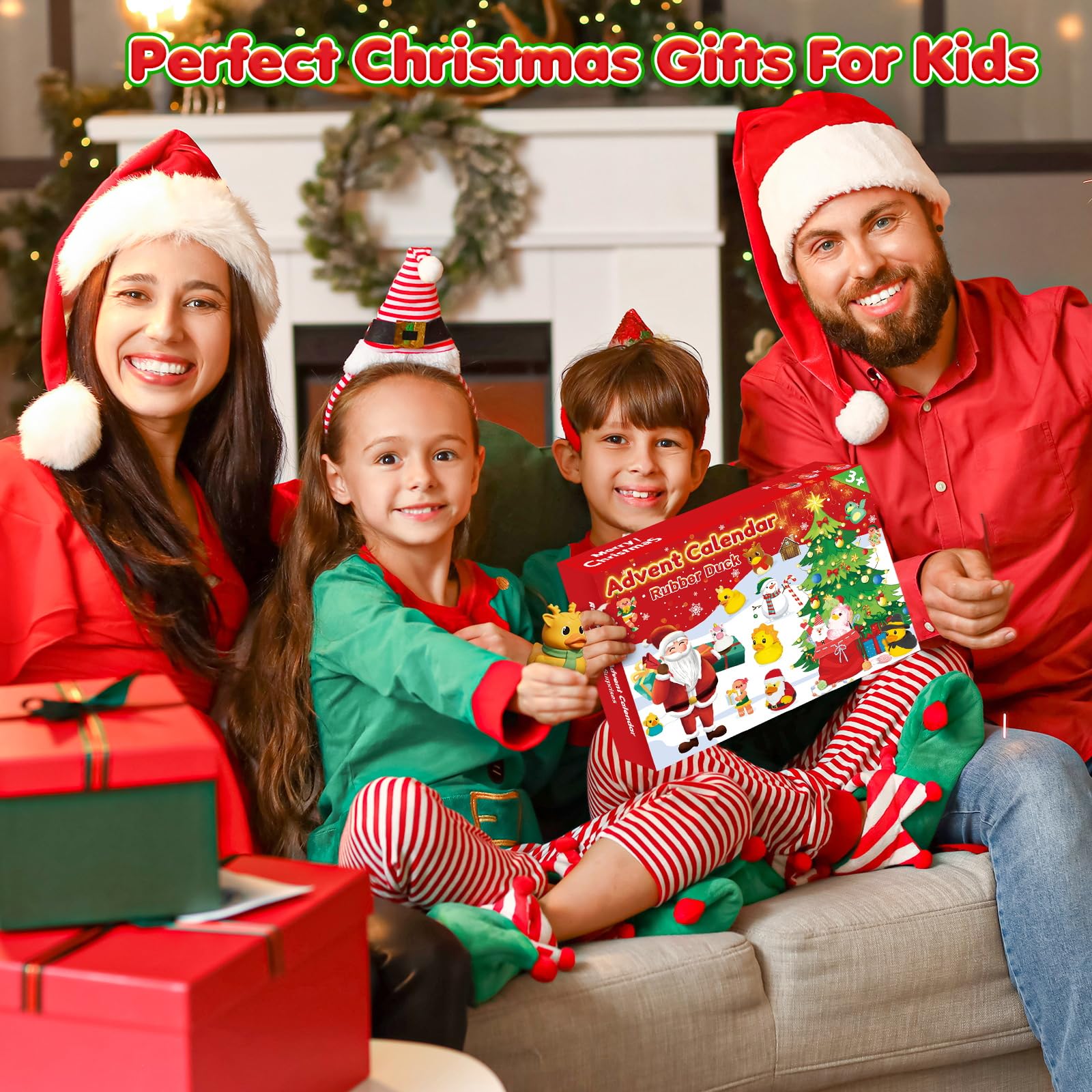 Gift-ready advent calendar box with 24 numbered doors