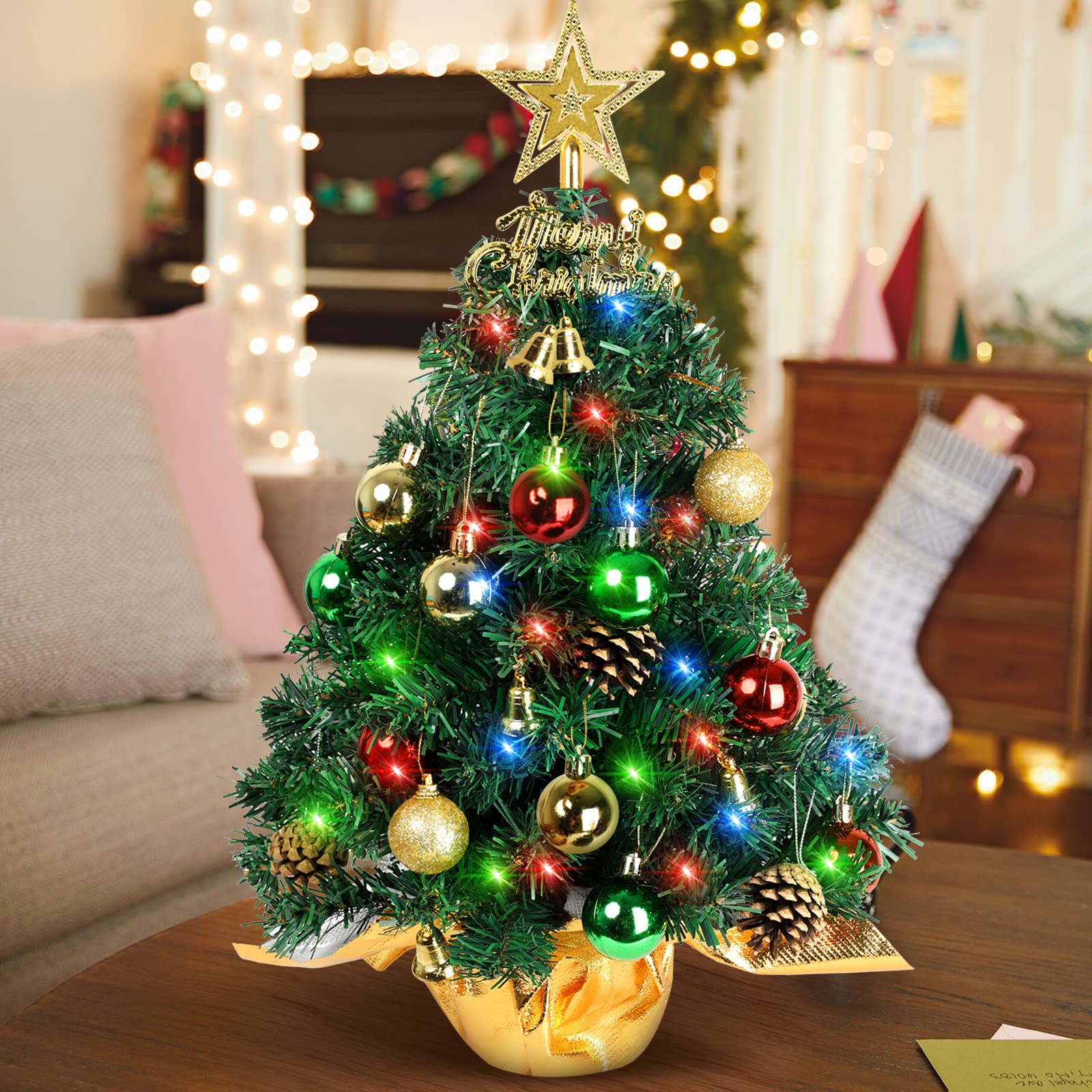 Heavy base keeps AGIRL tabletop Christmas tree upright